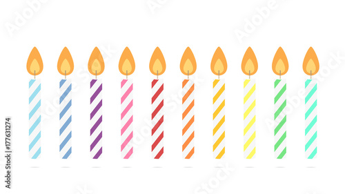 Colorful birthday candles vector photo