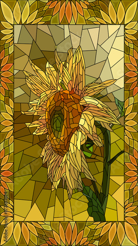 Fototapeta Naklejka Na Ścianę i Meble -  Vector illustration of flower yellow sunflower.