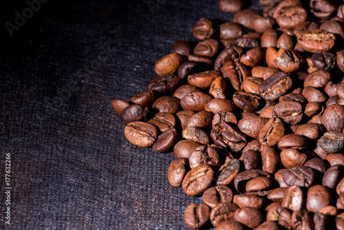 coffee beans are the background.