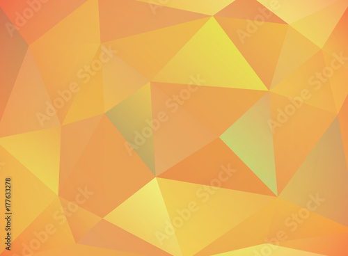 Warm Autumn Colored Abstract Triangles Background Illustration