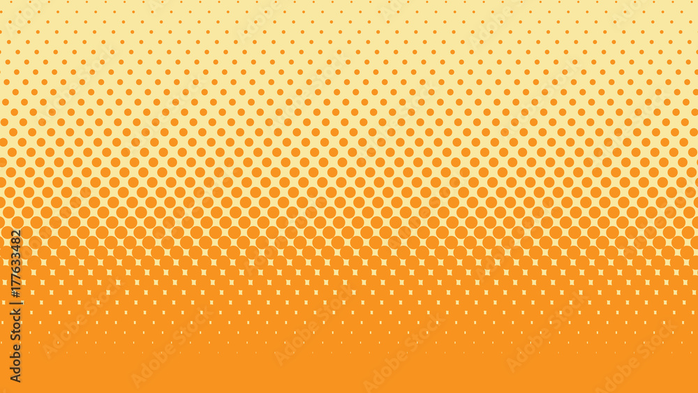 Halftone vector illustration, Yellow Gradient Texture, Dotted, Pop Art Background. Background of Art. Seamlessly Repeatable. AI10