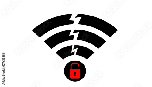 Illustration of WPA / WPA2 wireless protocol vulnerability KRACK is serious threat for Wfii internet connection photo