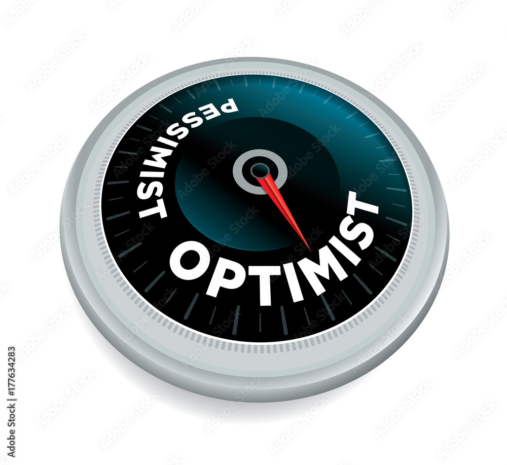 Optimist and Pessimist Meter Concept Illustration Optimist and Pessimist Meter Concept Illustration