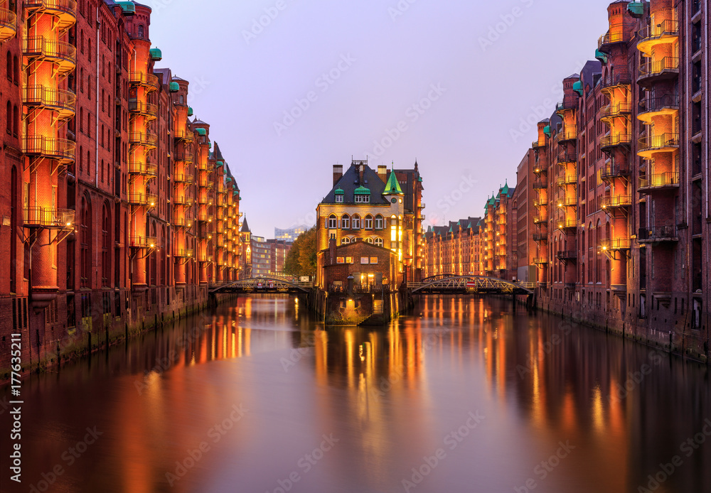 Hamburg, Hafencity, Speicherstadt, Wasserschloss