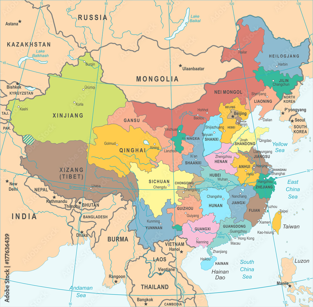 China Map - Vector Illustration