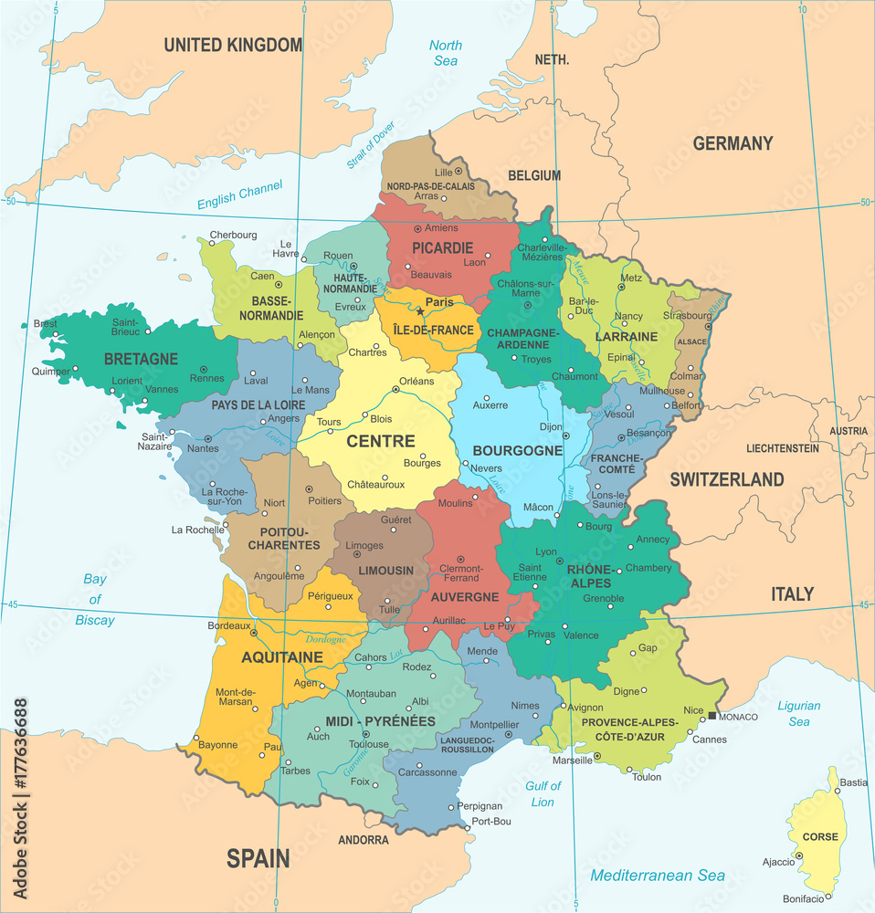 France Map - Vector Illustration