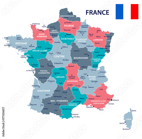 France - map and flag illustration