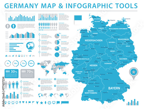 Germany Map - Info Graphic Vector Illustration photo