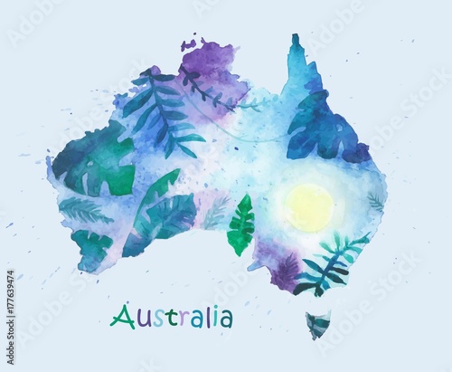 A stylized map of Australia