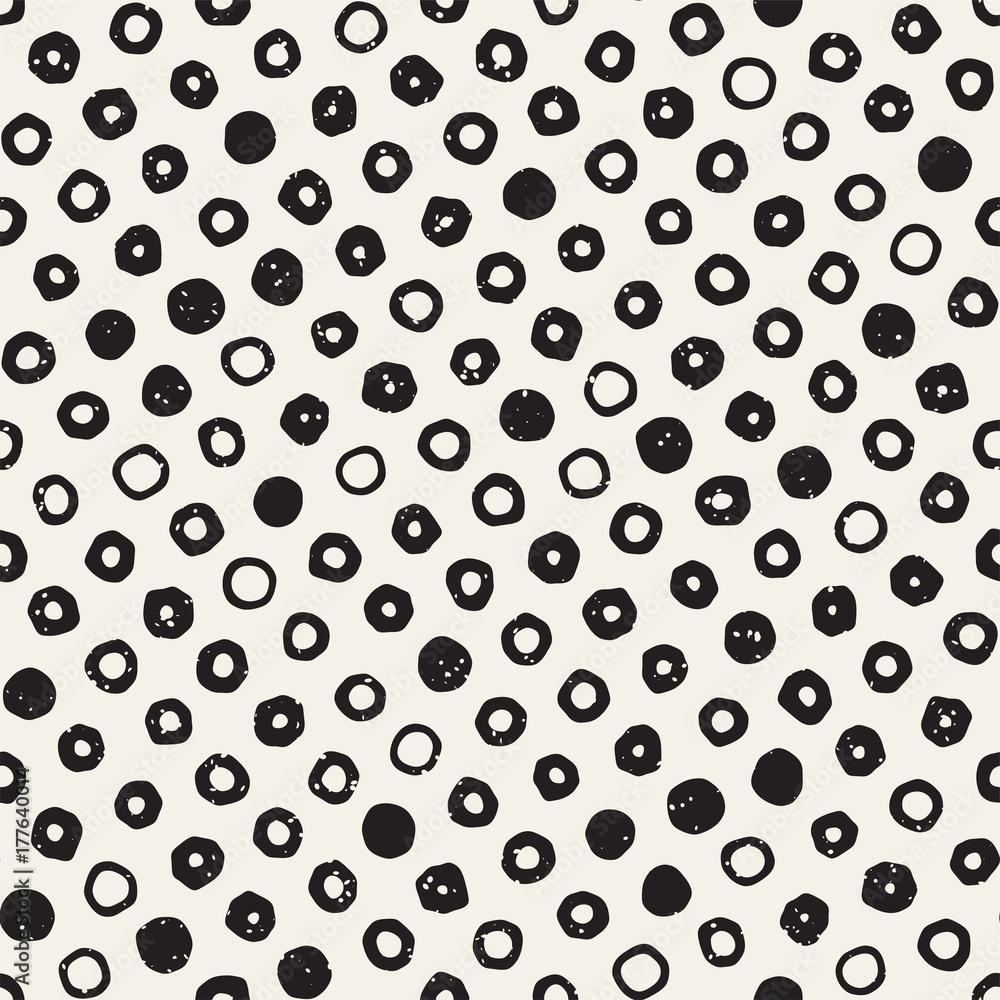 Hand drawn black and white ink abstract seamless pattern. Vector stylish grunge texture. Monochrome geometric scattered shapes lines Hand drawn black and white ink abstract seamless pattern. Vector stylish grunge texture. Monochrome geometric scattered shapes lines