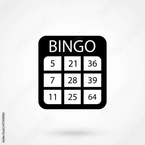 Bingo Icon Vector. Flat icon isolated on the white background. Editable EPS file. Vector illustration.