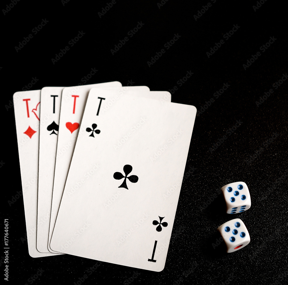 Obraz premium four aces on the black background
