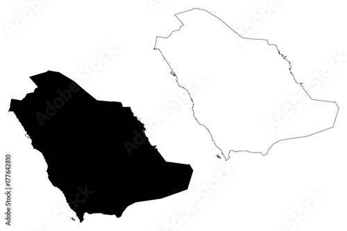 Saudi Arabia map vector illustration, scribble sketch Saudi Arabia