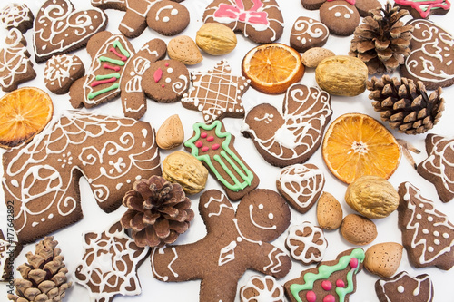 Gingerbread Cookies as a Background