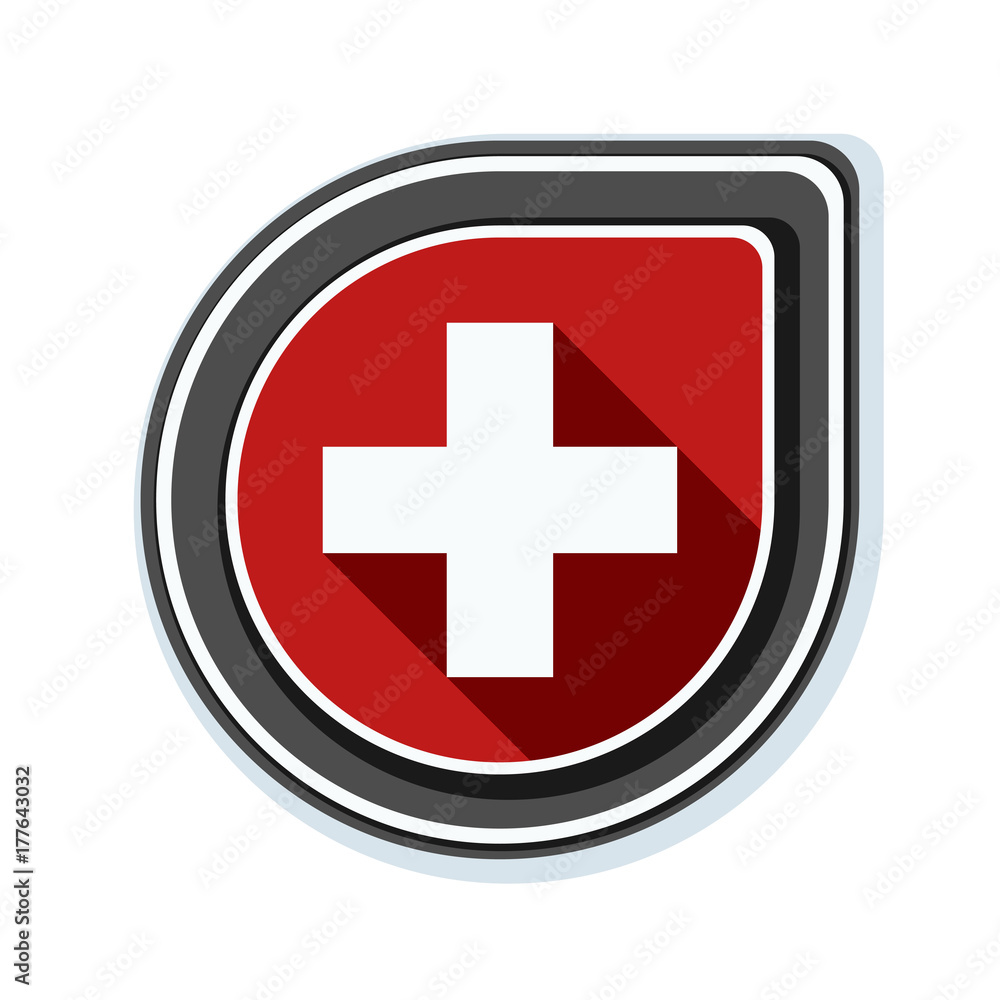 Obraz premium Switzerland button illustration