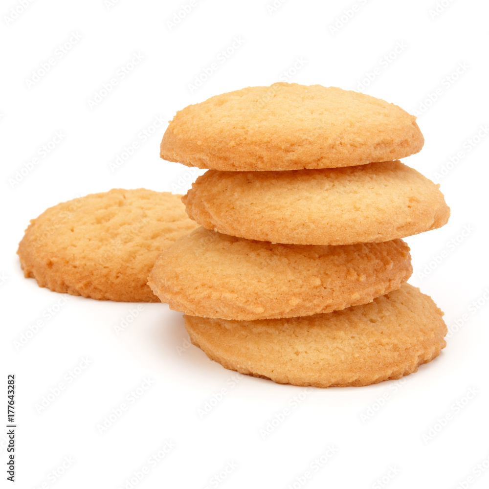 stacked short pastry cookies isolated on white background stacked short pastry cookies isolated on white background