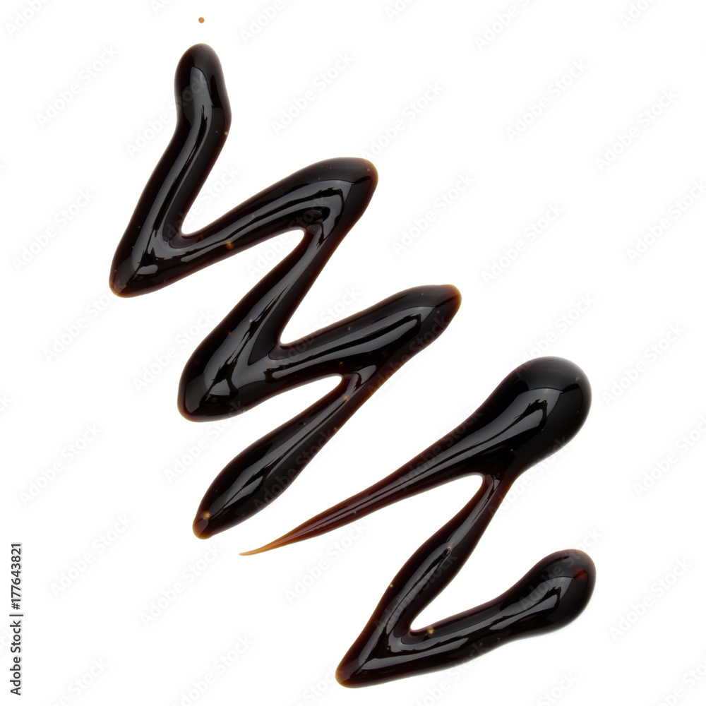 Balsamic vinegar cream isolated on white background. Italian salad dressing, sauce. Balsamic vinegar cream isolated on white background. Italian salad dressing, sauce.