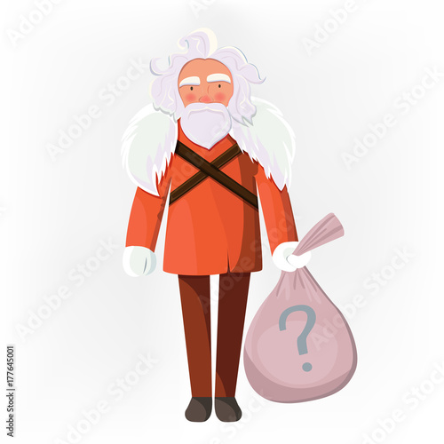Фотография Stylish Santa Claus with bag of gifts
