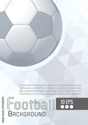 Engraving football graphic layout on white BG