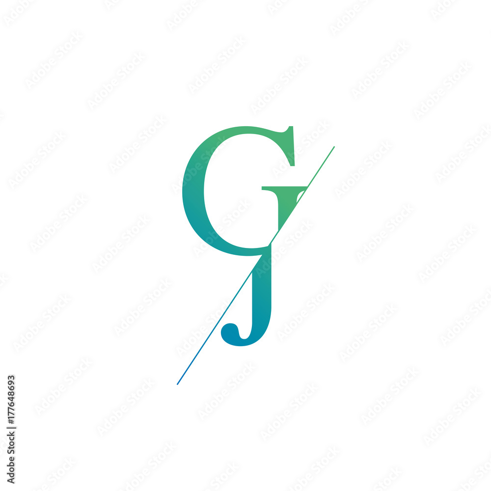 Monogram letters J, G logo. Design template elements. Monogram letters J, G logo. Design template elements.