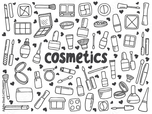 collection with beauty and cosmetics