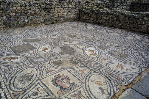 Morocco Volubilis Walili mosaic House of Orpheus goddess Hera