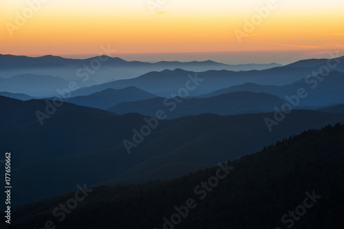 Sunset over the Blue Ridge Mountains background landscape © Condor 36
