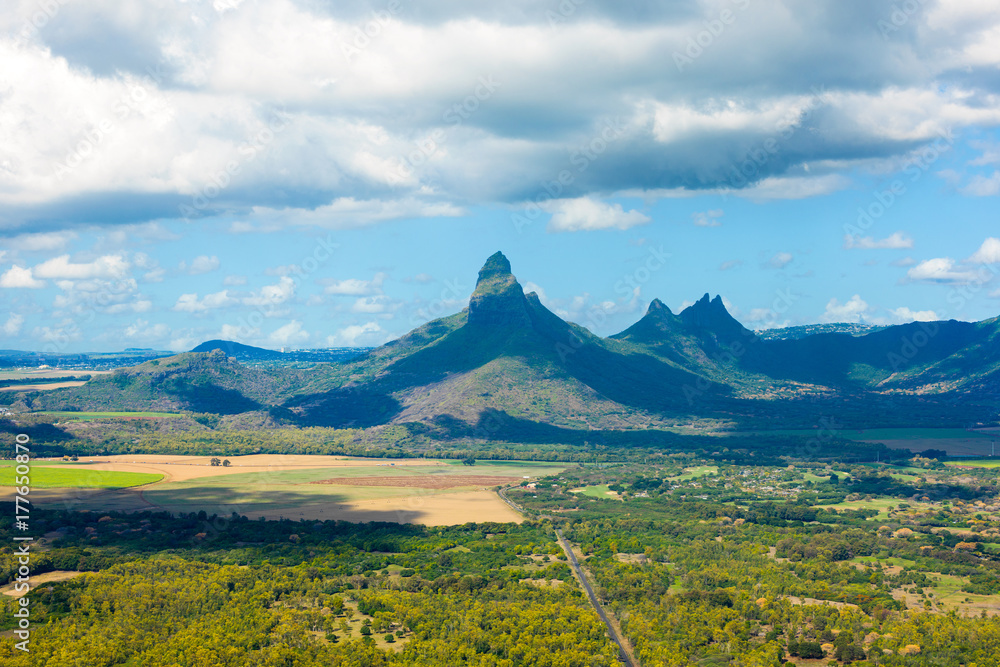 Fototapeta premium Aerial view of Mauritius island