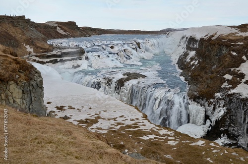 アイスランド グトルフォス ゴールデンサークル 滝 黄金 絶景 冬 iceland island winter Golden circle Gullfoss waterfall