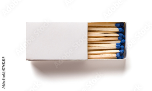 top view matchbox on white with clipping path photo
