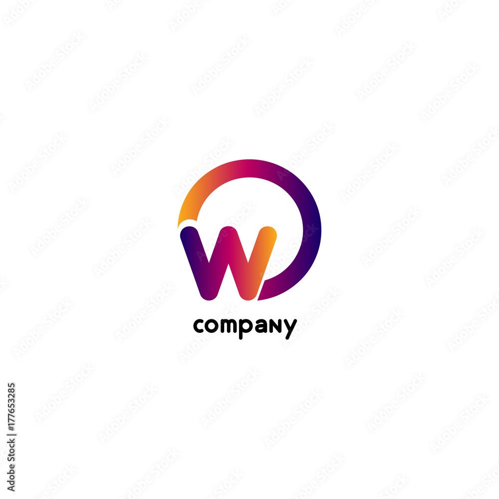 O & W Letter logo design vector element. White background. O & W Letter logo design vector element. White background.