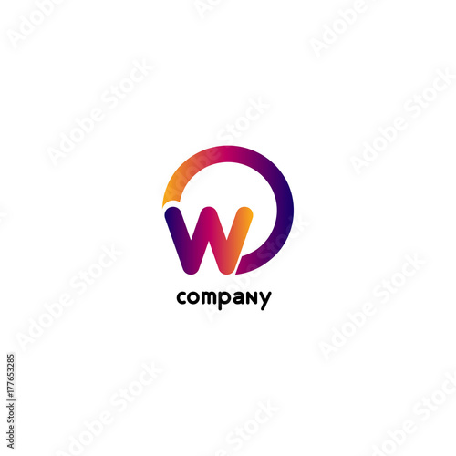 O & W Letter logo design vector element. White background.