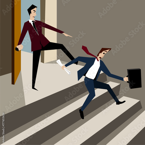 Boss kicked out employee from the office