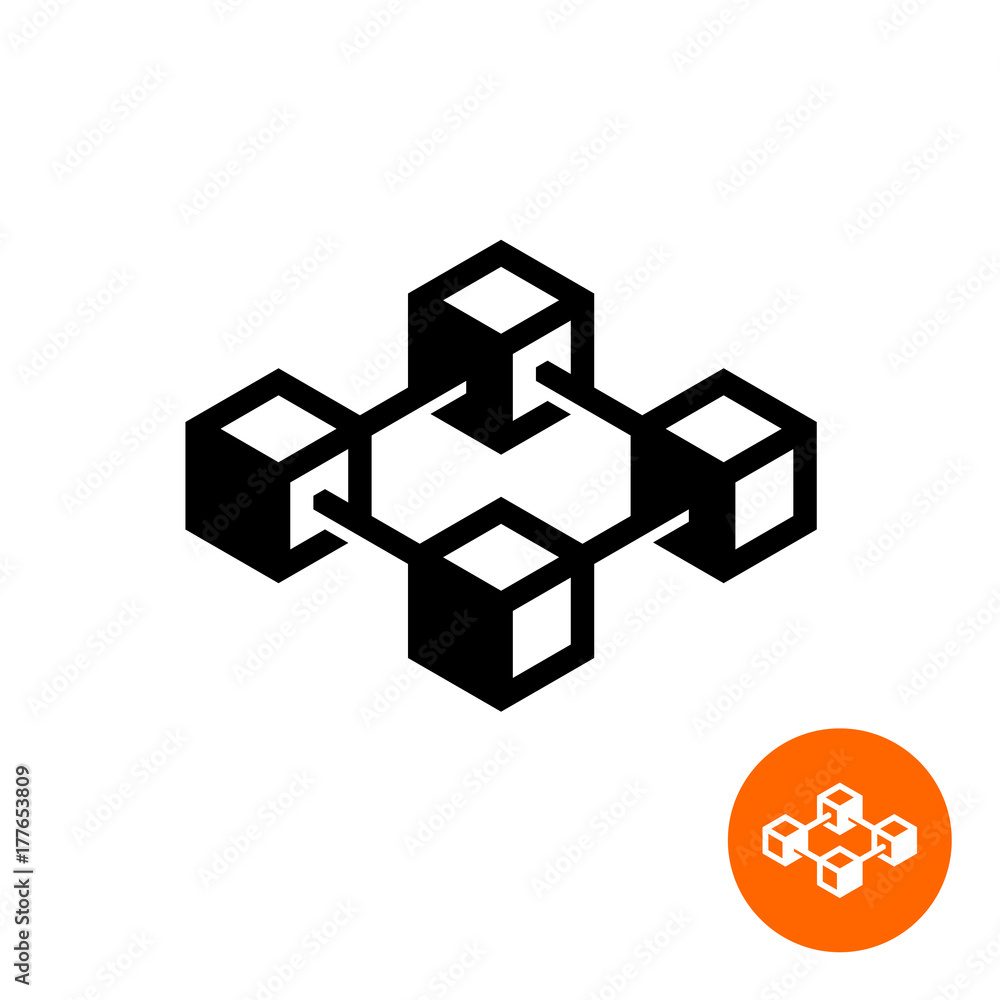 Blockchain icon. Block chain technology symbol. Blockchain icon. Block chain technology symbol.