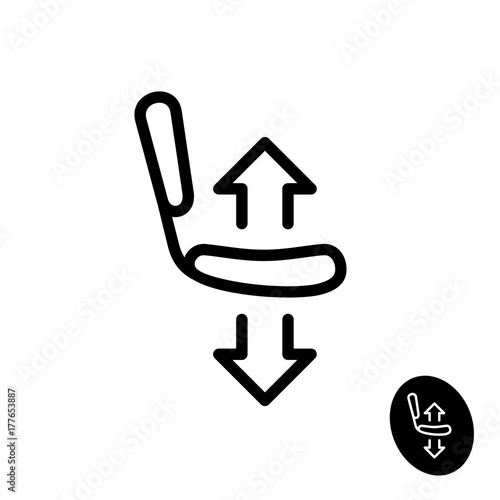Chair seat with arrows up and down icon.