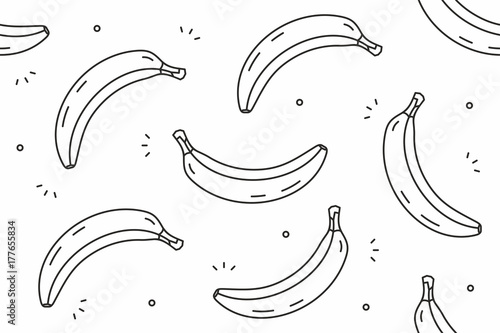 Bananas seamless pattern. Vector illustration