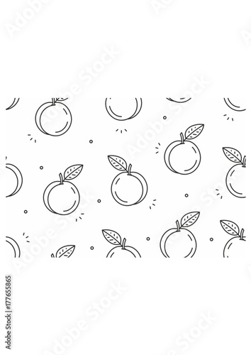 Peaches seamless pattern. Vector illustration