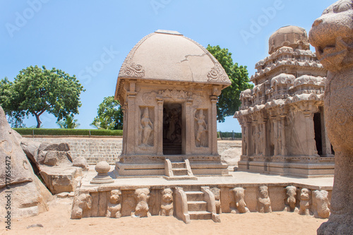 Draupadi's Ratha, Five rathas monument, Mahabalipuram, Tamil Nadu, India photo