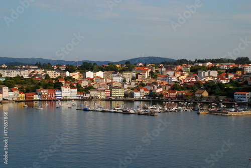 View from the water to Mugardos, city in north-western Spain.