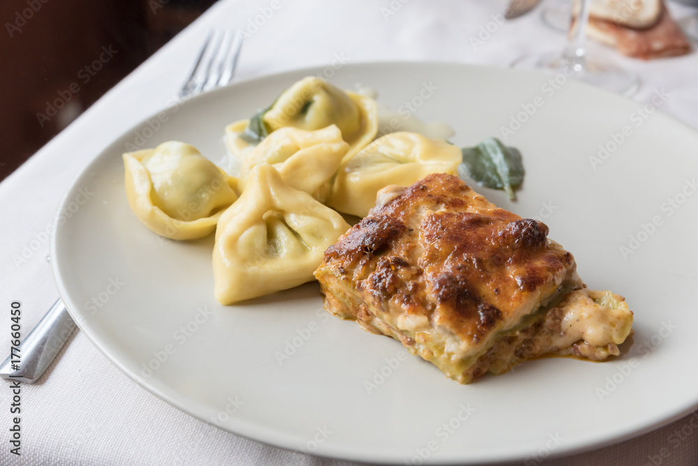 A tasty tortellini and lasagne