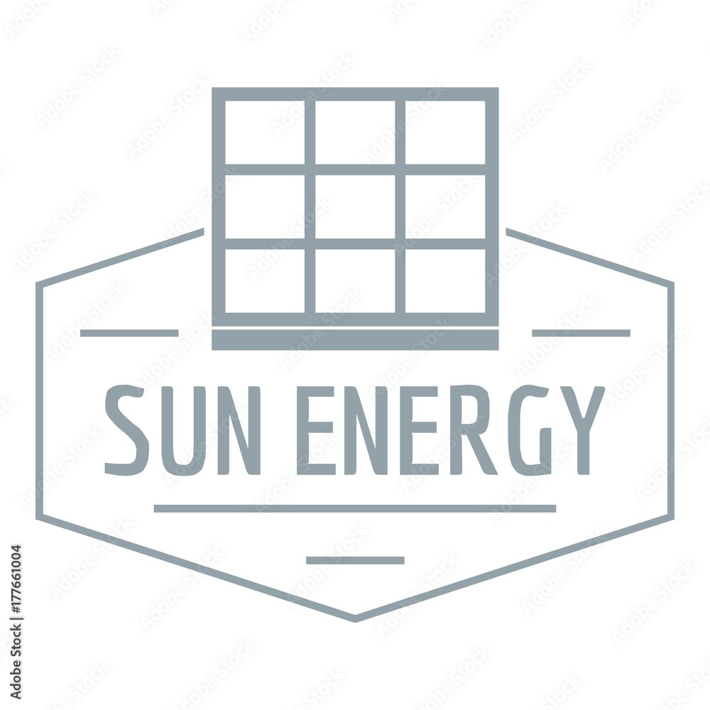 Sun energy logo, simple gray style Sun energy logo, simple gray style