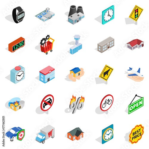 Administrative center icons set, isometric style © ylivdesign