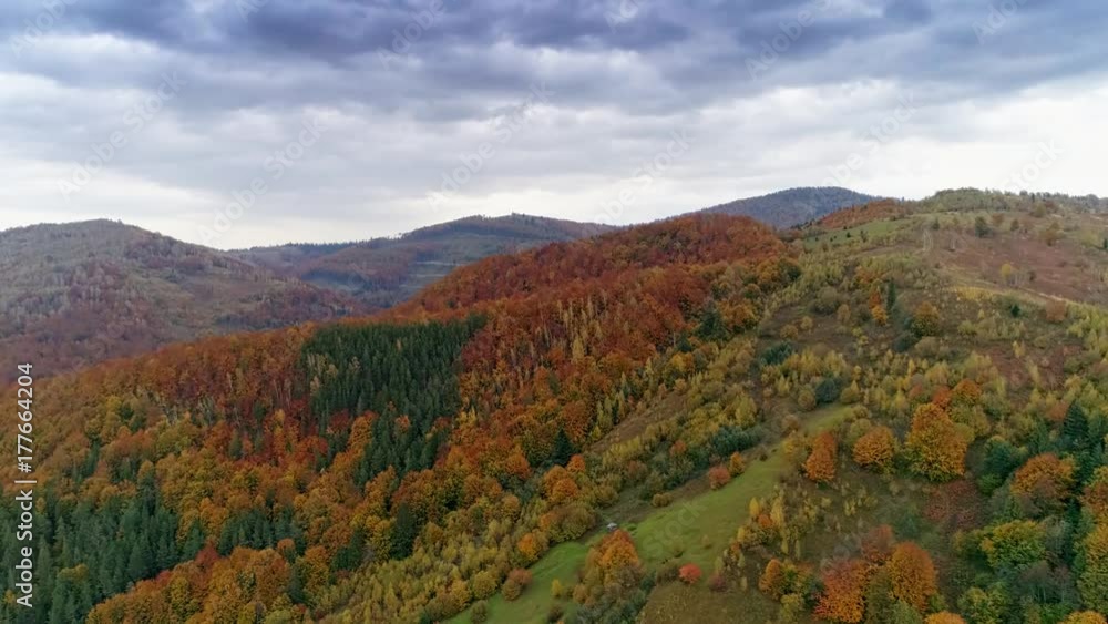 Aerial view of autumn Carpathians mountains Aerial view of autumn Carpathians mountains