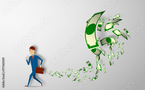 businessman running away