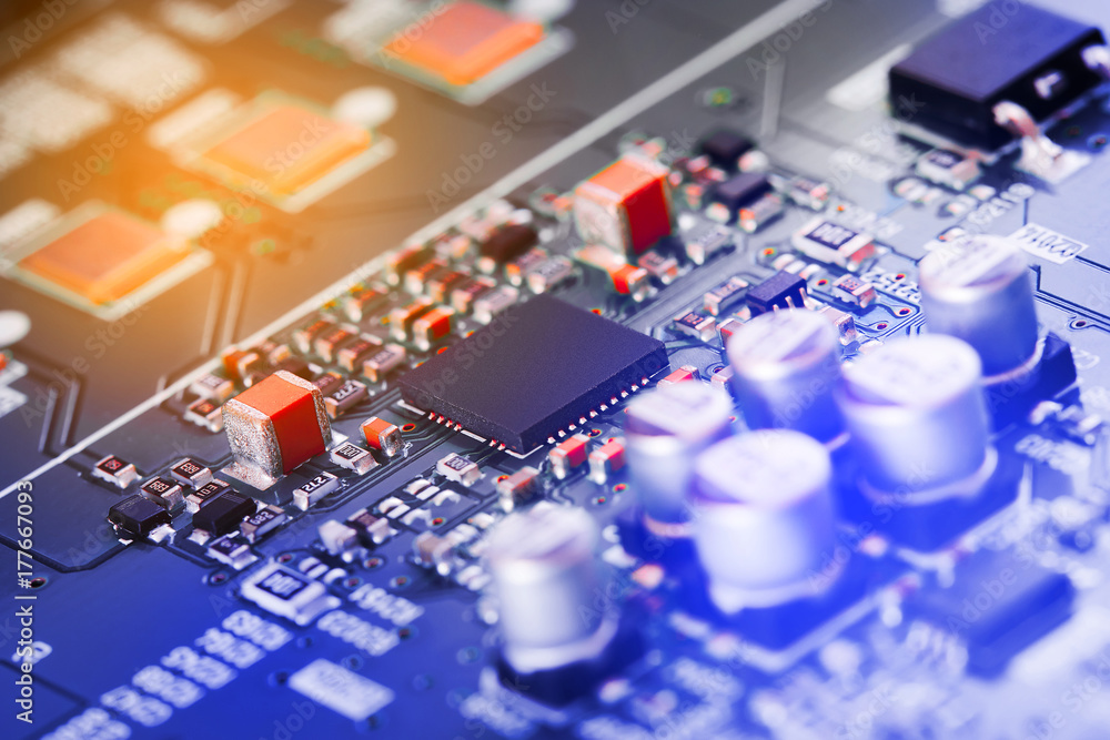 Electronic circuit board close up. Electronic circuit board close up.