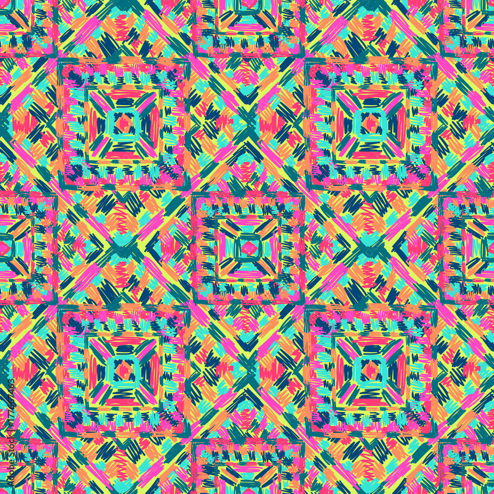 Tribal pattern doodles fabric ornament bright Tribal pattern doodles fabric ornament bright