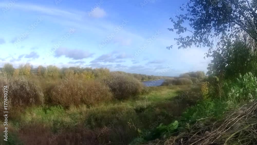 river, clouds, forest, field, time lapse river, clouds, forest, field, time lapse