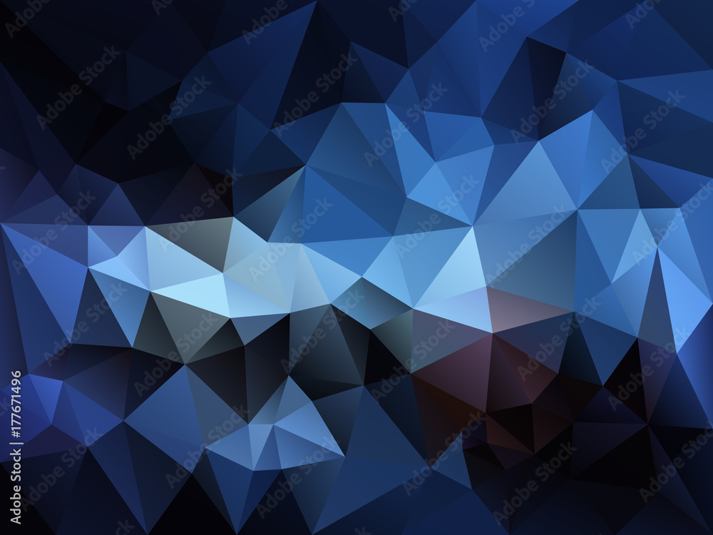 Fototapeta premium vector abstract irregular polygon background with a triangle pattern in dark night sky blue color