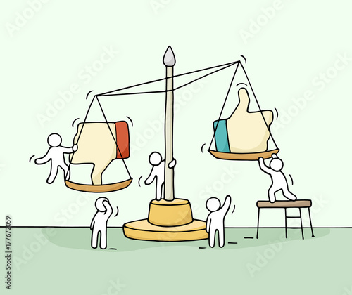 Sketch of working little people with scale