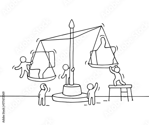 Sketch of working little people with scale.